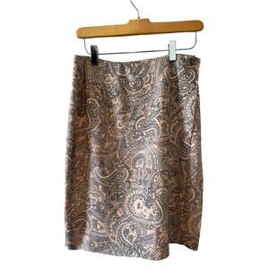 Vintage Y2K Chelsea Campbell Silk Wrap Skirt Pale Pink Paisley Print